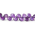 6x6 Dark Amethyst faceted heart beads 8 inch 53 pieces