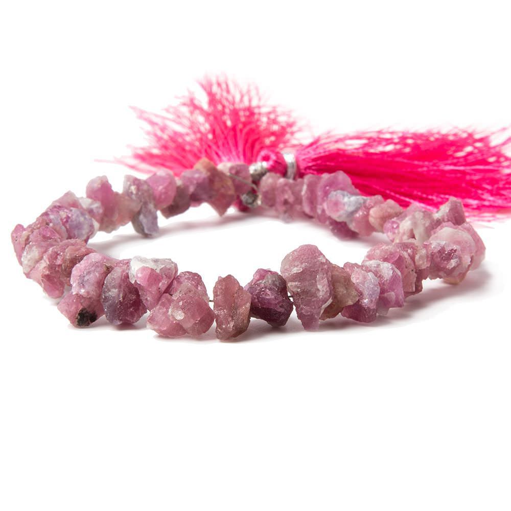 6x6.5-9x6mm Pink Tourmlaine Side Drilled Chip Beads 8 inch 52 pieces