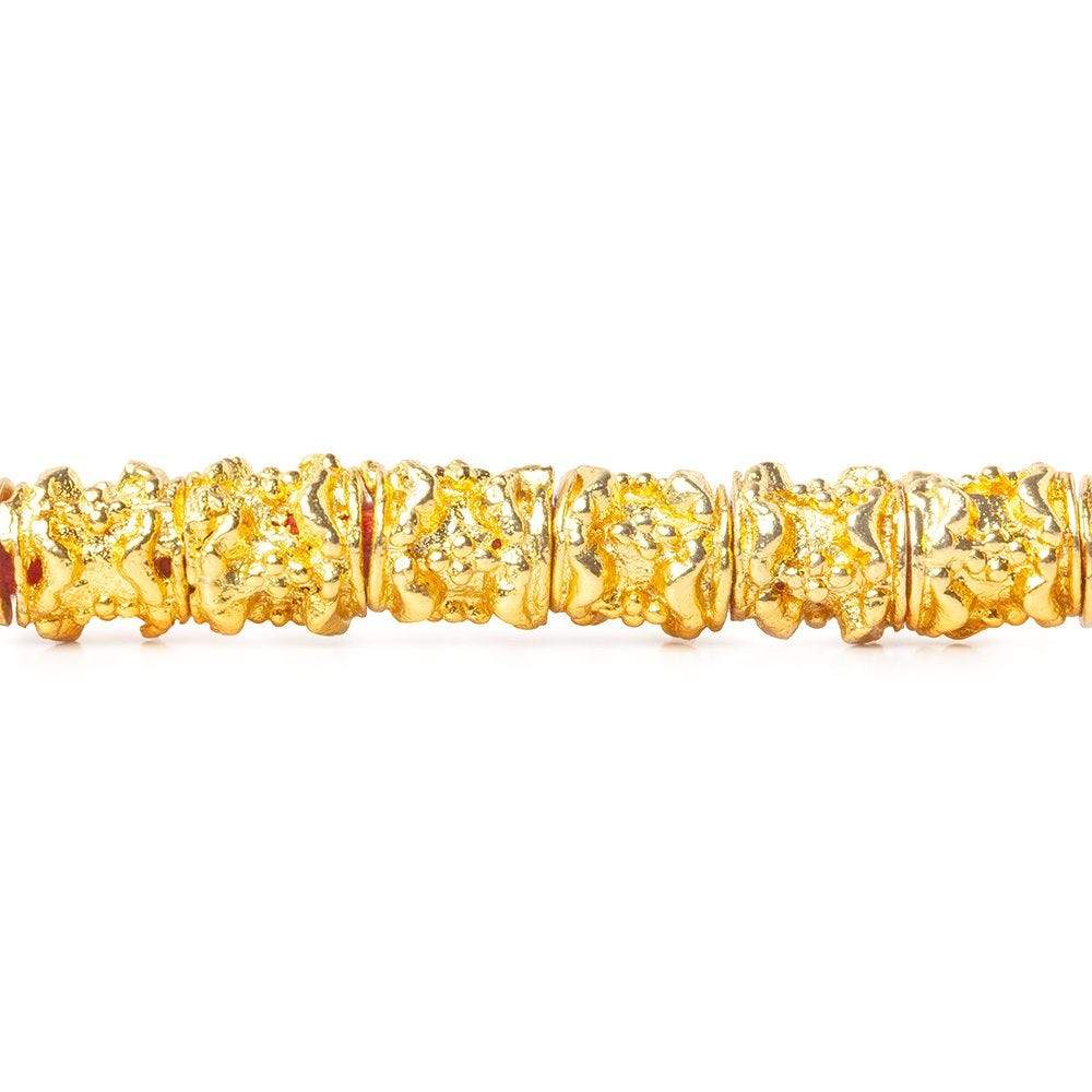 6x6mm 22kt Gold Plated Copper Bead Nugget Tube Large Hole8 inch 34 pieces