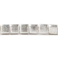 6mm Silver plated Brushed Square Beads 8 inch 32 pieces