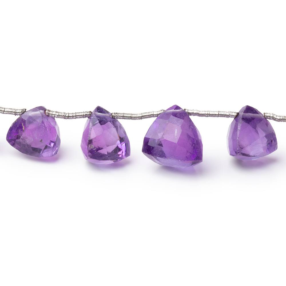 7-10mm Amethyst Faceted Trillion Beads 6.5 inch 15 pieces