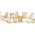 7-10mm Rutilated Quartz Pavilion Faceted Fancy beads 8 inch 45 pieces AA
