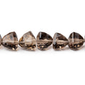 6-8mm Smoky Quartz Faceted Trillion Beads 16 inch 56 pieces