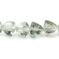 7-11mm Prasiolite Straight Drilled Trillion Beads 16 inch 50 pieces