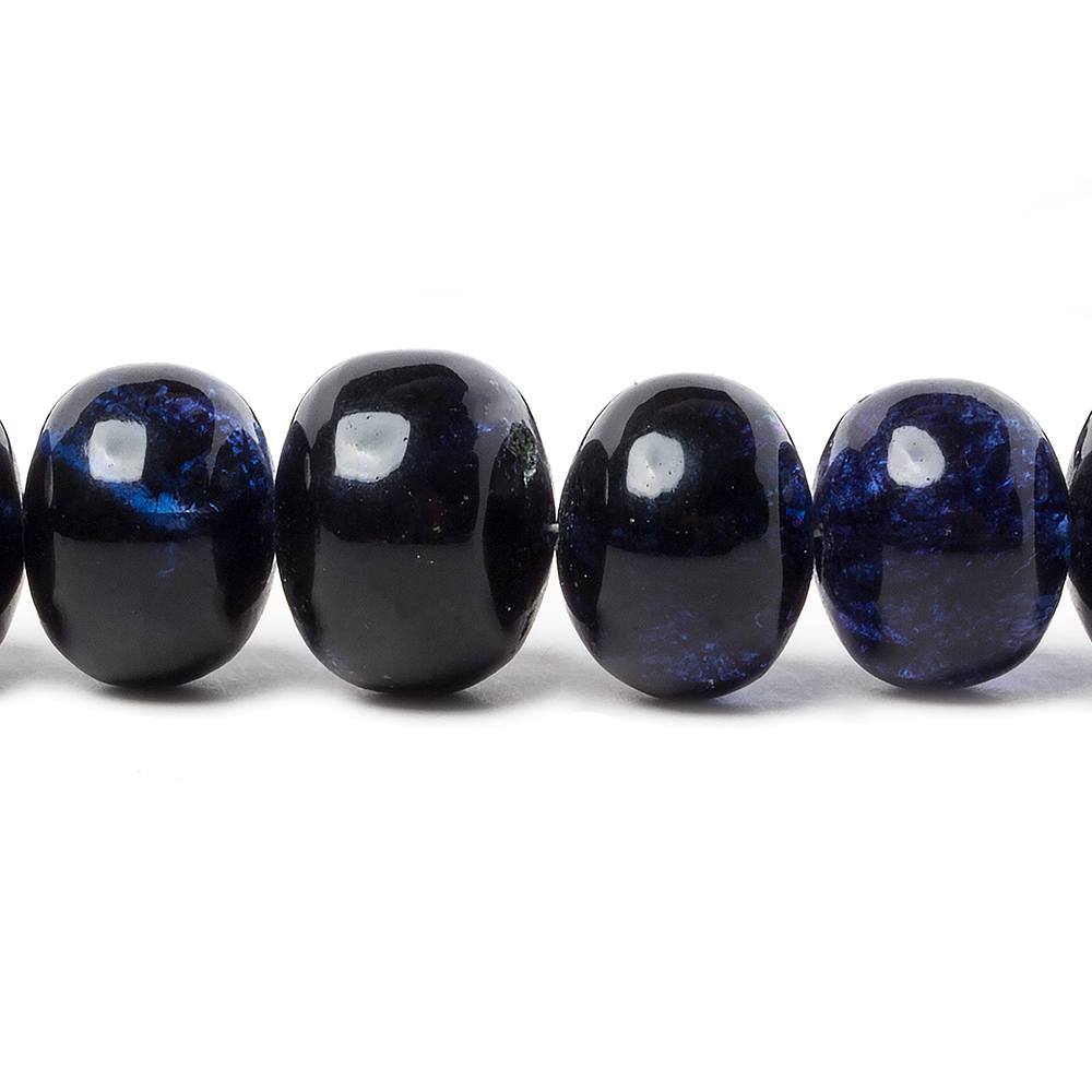 7-13mm Dark Blue Fluorite Plain Rondelle Beads 16 inch 54 pieces