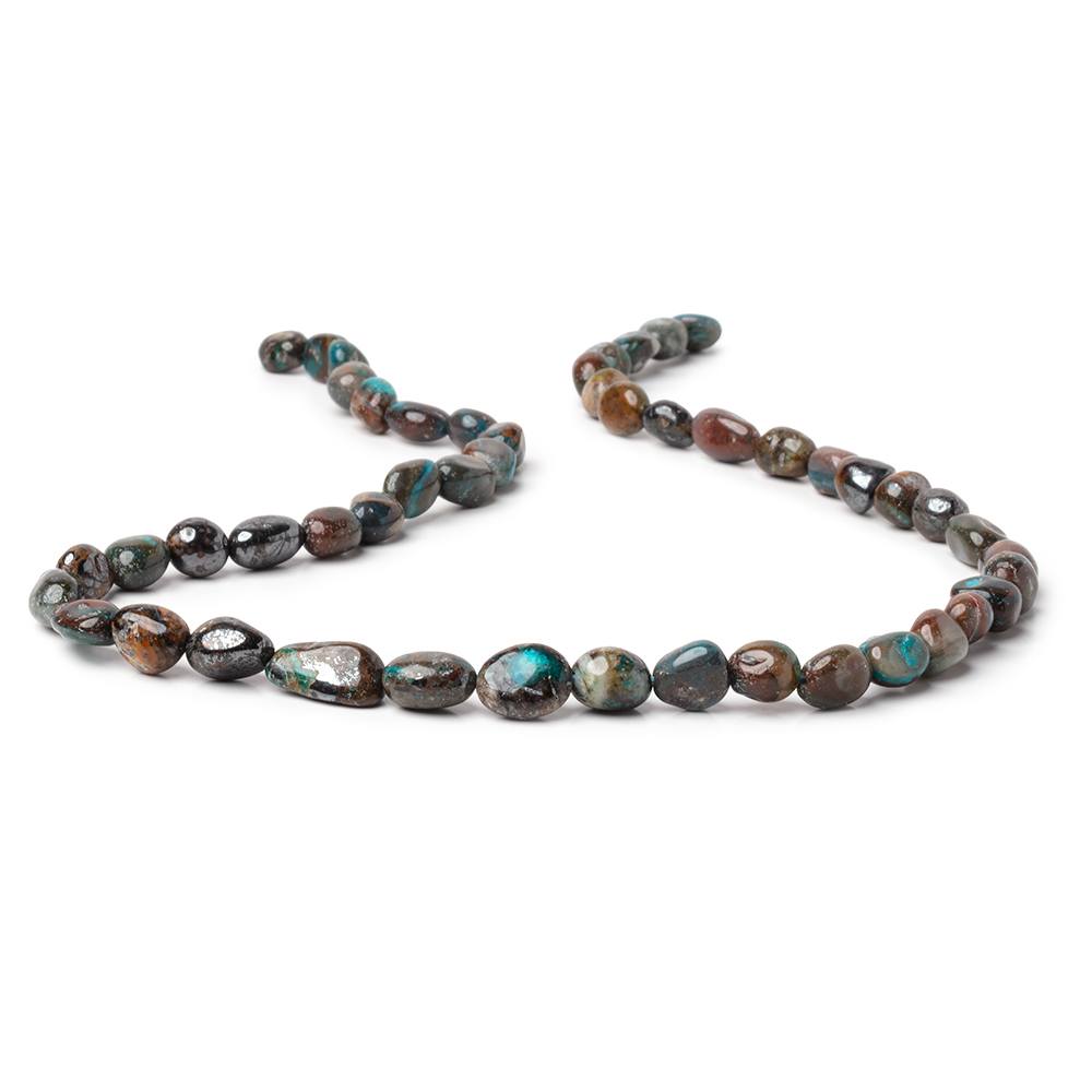 7-14mm Chrysocolla with Hematite Plain Nugget Beads 16 inch 49 pieces AA