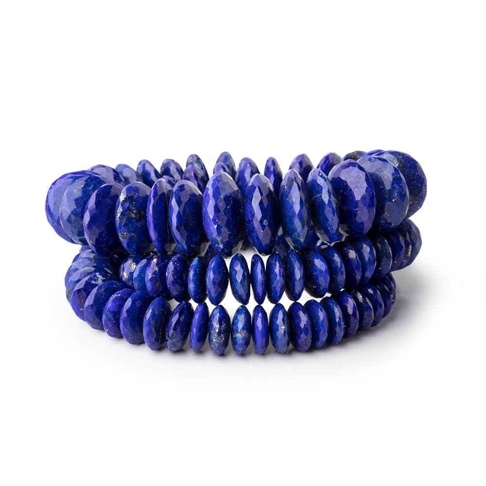 7-14mm Lapis Lazuli German Cut Rondelle Beads 16 inch 112 pieces AAA