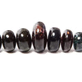 7-17mm Dark Blue & Green Tourmaline plain rondelle Beads 15 inch 63 pieces