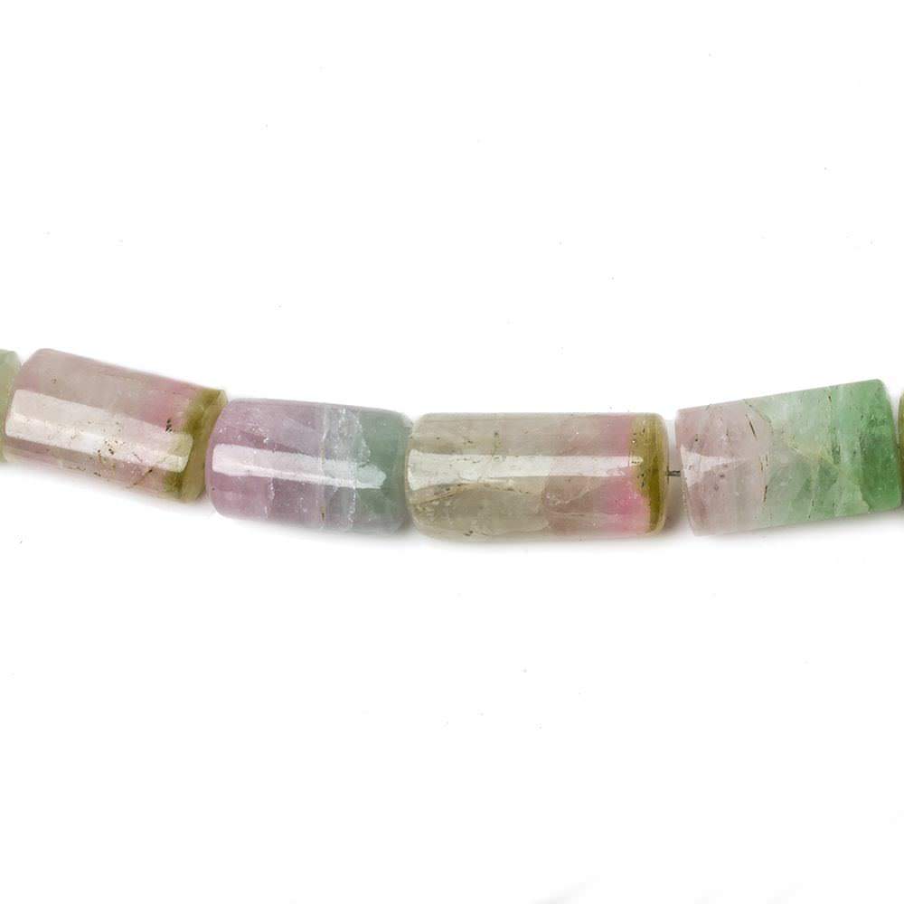 7-18mm Polychromatic Tourmaline Natural Crystal Tube Beads 18 inch 44 pieces