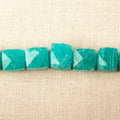 7-7.5mm Amazonite faceted cube beads 5.75 inch 20 pieces