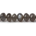 7-7.5mm Platinum Grey Moonstone Faceted Rondelles 16 inch 78 beads A