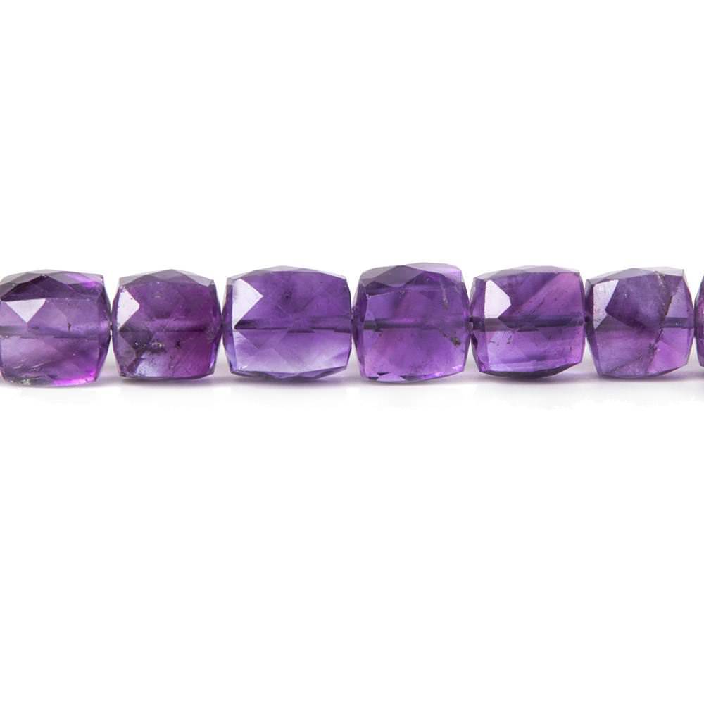 7-8mm African Amethyst Faceted Cube Beads 8.5 inch 25 pieces