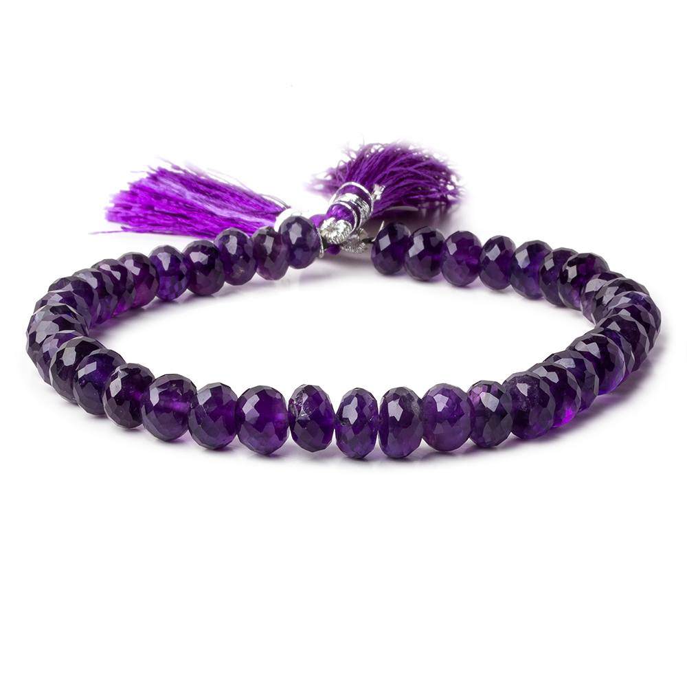 7-8mm Amethyst Faceted Rondelle beads 8.5 inch 40 pieces