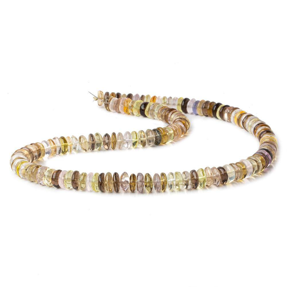 7-8mm Multi-Gemstone Plain Rondelle Beads 16 inch 141 pieces
