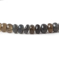 7-8mm Shaded Grey Moonstone Faceted Rondelle Beads 18 inch 92 beads