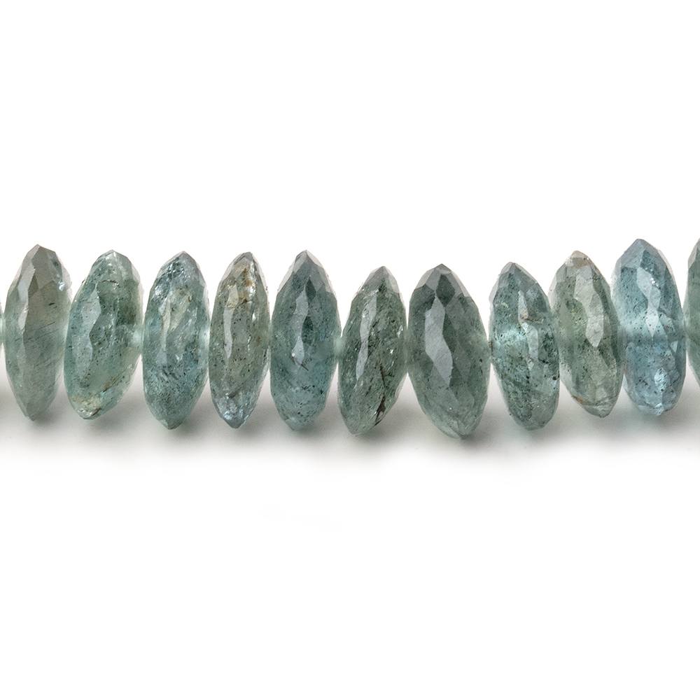 9-11mm Moss Aquamarine German Faceted Rondelle beads 16 inch 105 pieces