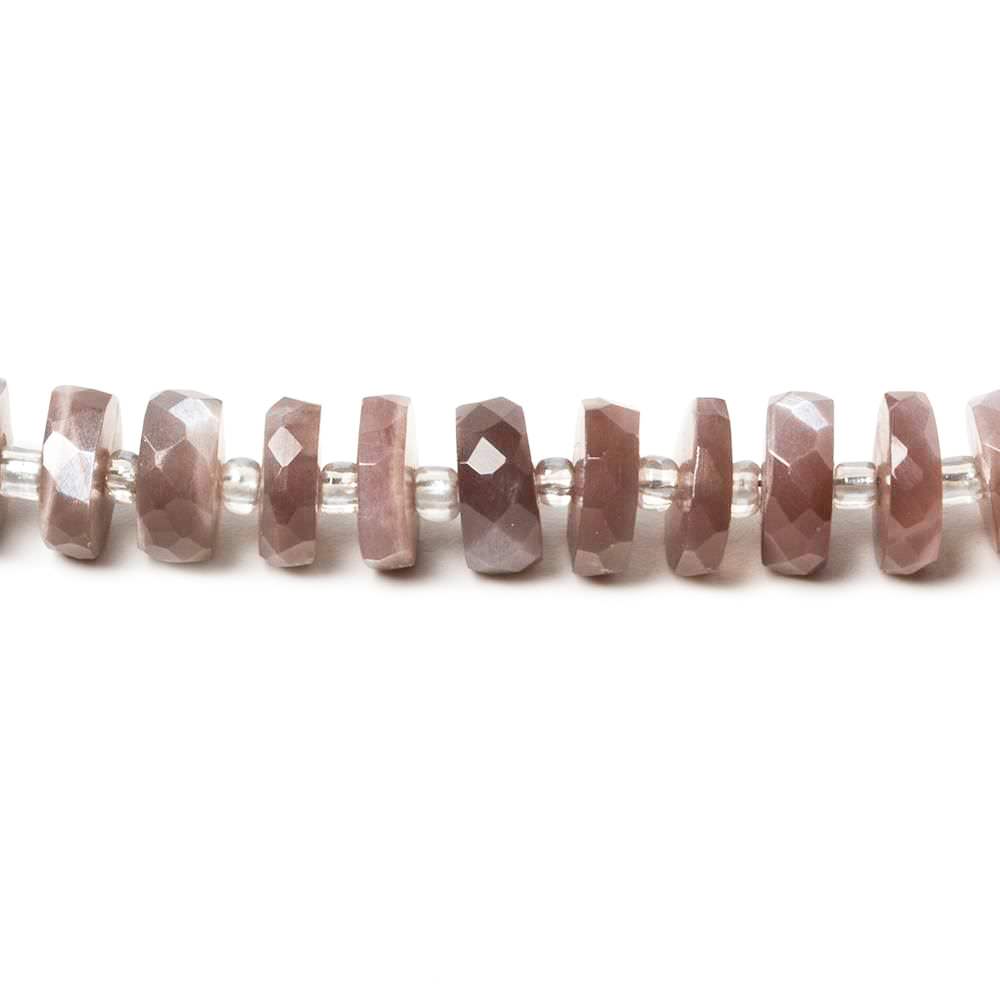 7-9mm Chocolate Moonstone faceted heshi beads 16 inch 99 pieces