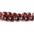 5-7mm Garnet Faceted Heart Beads 9 inch 57 pieces