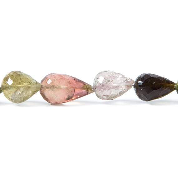 7-9mm Multi Color Tourmaline Straight Drill Tear Drop 22 pcs