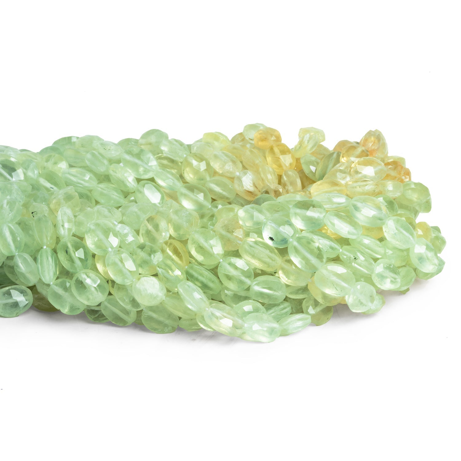 7-9mm Shaded Prehnite Faceted Oval Beads 14.5 inch  42 pieces