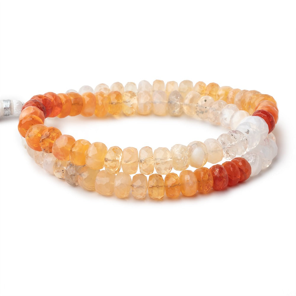 7mm Fire Opal Faceted Rondelle Beads 15 inch 82 pieces