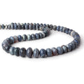 7.5-13.5mm Blue Grey Australian Opal faceted rondelle beads 18 inch 71 pieces