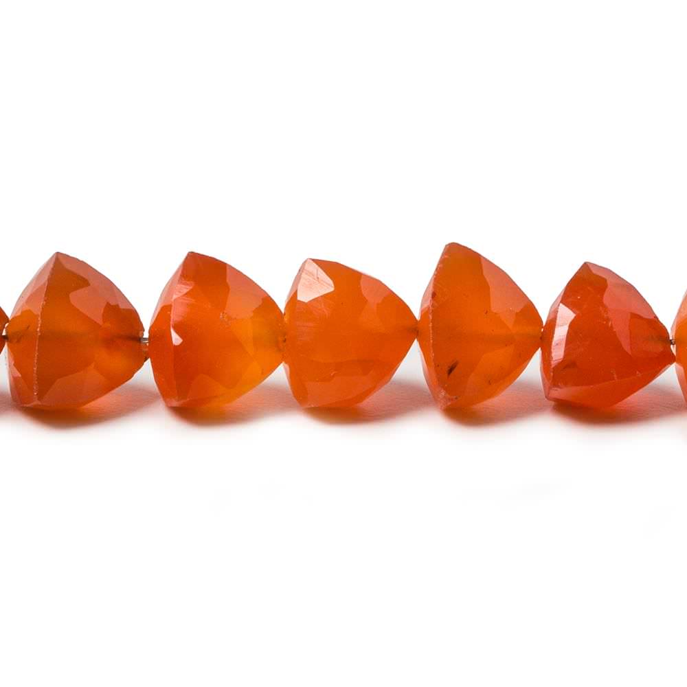 7.5-8.5mm Carnelian straight drilled trillion beads 6.5 inch 23 pieces
