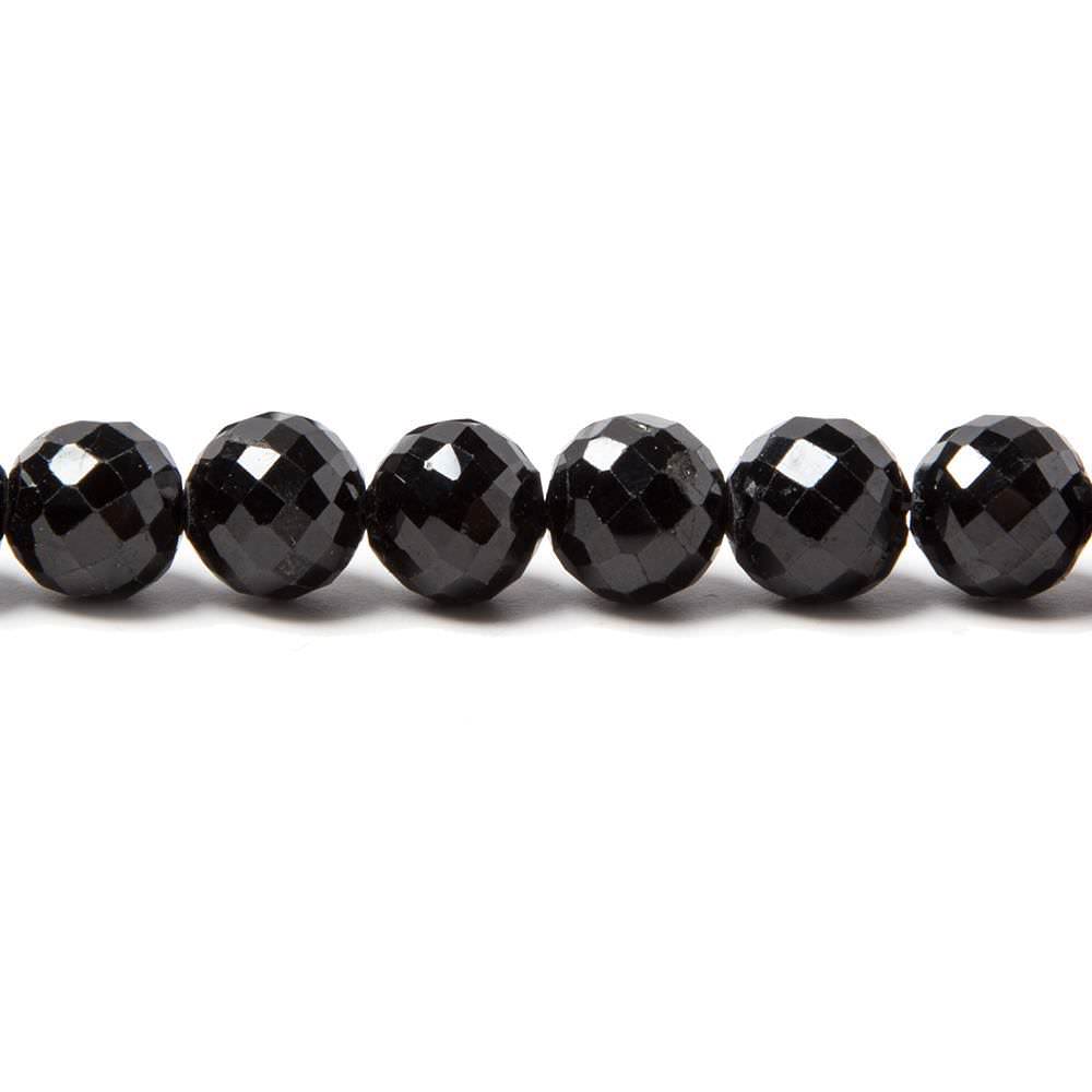 7mm Black Spinel faceted round beads 16 inch 60 pieces A