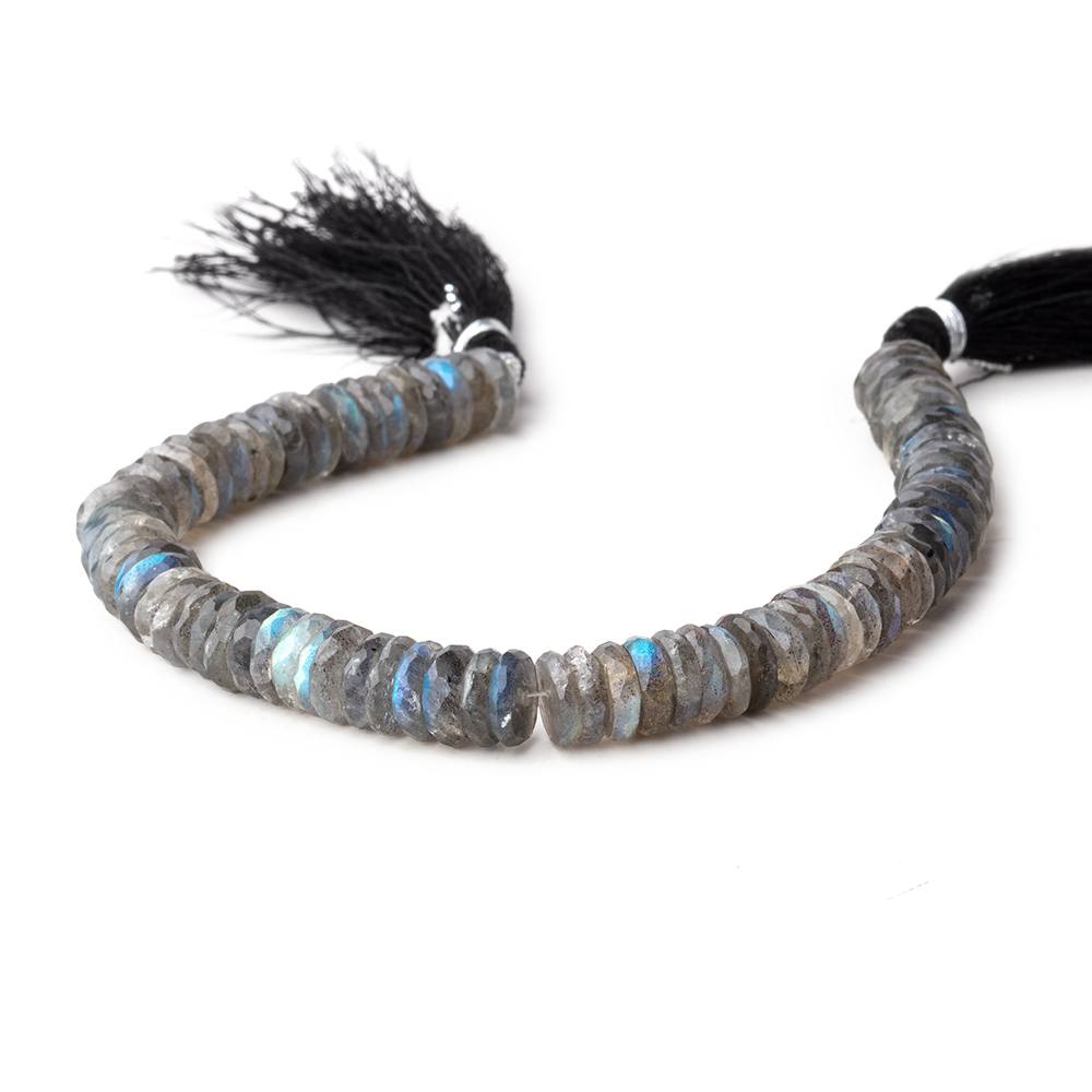 6.5mm Labradorite faceted heishi beads 7.5 inches 82 pieces