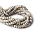 7.5-8mm Mystic Warm Grey Quartz faceted rondelles 13 inch 58 beads