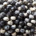 7.5mm Dendritic Opal facet rondelle Black Gold plated Chain by the foot 27pcs