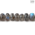 7.5mm Labradorite Faceted Rondelle Beads 9 inch 50 pieces AAA 1mm Hole