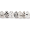 7.5mm Tourmalinated Quartz Faceted Rondelle 10.5 inch 55 Beads