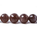 7.7-13.4mm Chocolate Moonstone faceted round beads 16 inch 39 pieces