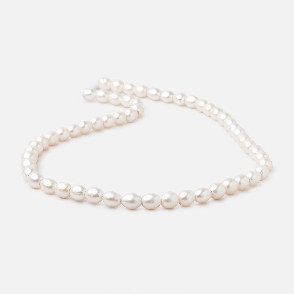 7x8mm Off White Oval 2.5mm Drill Hole Freshwater Pearls 53 pieces
