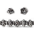 7mm Antiqued Sterling Silver Plated Copper Bead Cap Bali Style 8 inch 64 beads