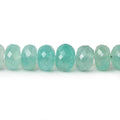 7mm Aqua Green Chalcedony faceted rondelles 18 inches 100 beads AAA