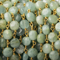 7mm Aquamarine plain coin Vermeil Chain by the foot