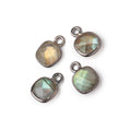 7mm Bezel Set Labradorite Faceted Cushion Set of 4 Pendants