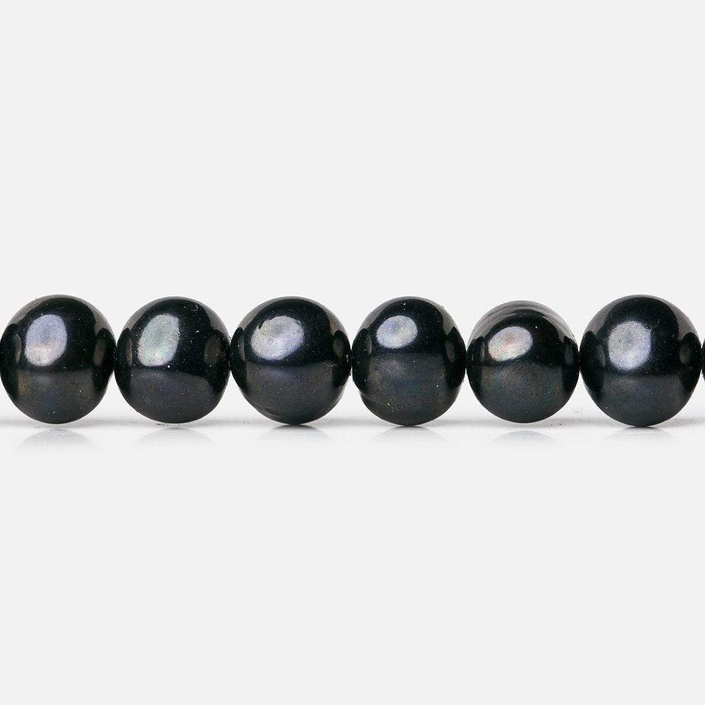7mm Charcoal Grey Off Round Pearl, 15 inch, 72 pieces