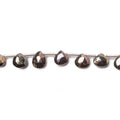 7mm Chocolate Mystic Black Spinel Beads Heart Briolette 8 inch 21 pieces