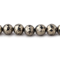 7mm Golden Pyrite faceted round beads 8 inch 32 pieces