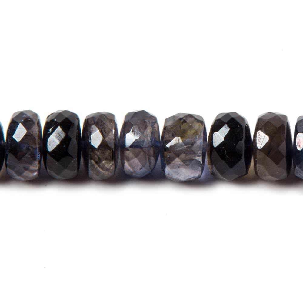 7mm Iolite faceted rondelle beads 9 inch 51 pieces