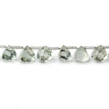 7mm Prasiolite Top Drilled Faceted Trillion Beads 8 inch 24 pieces