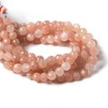 7mm Sunstone & Angel Skin Moonstone faceted rounds 8 inch 32 Beads
