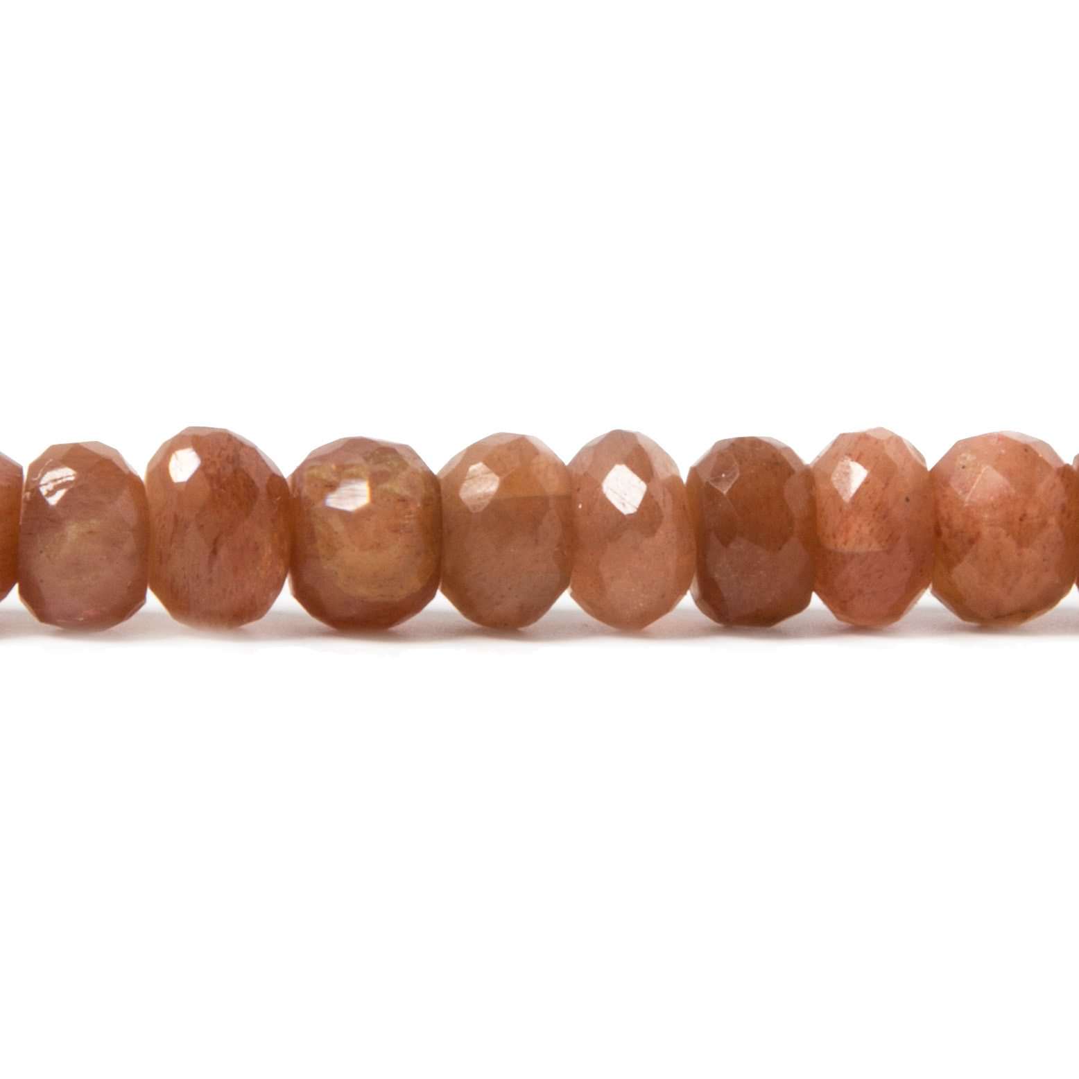 7mm Sunstone faceted rondelle Beads 8 inches 44 pieces