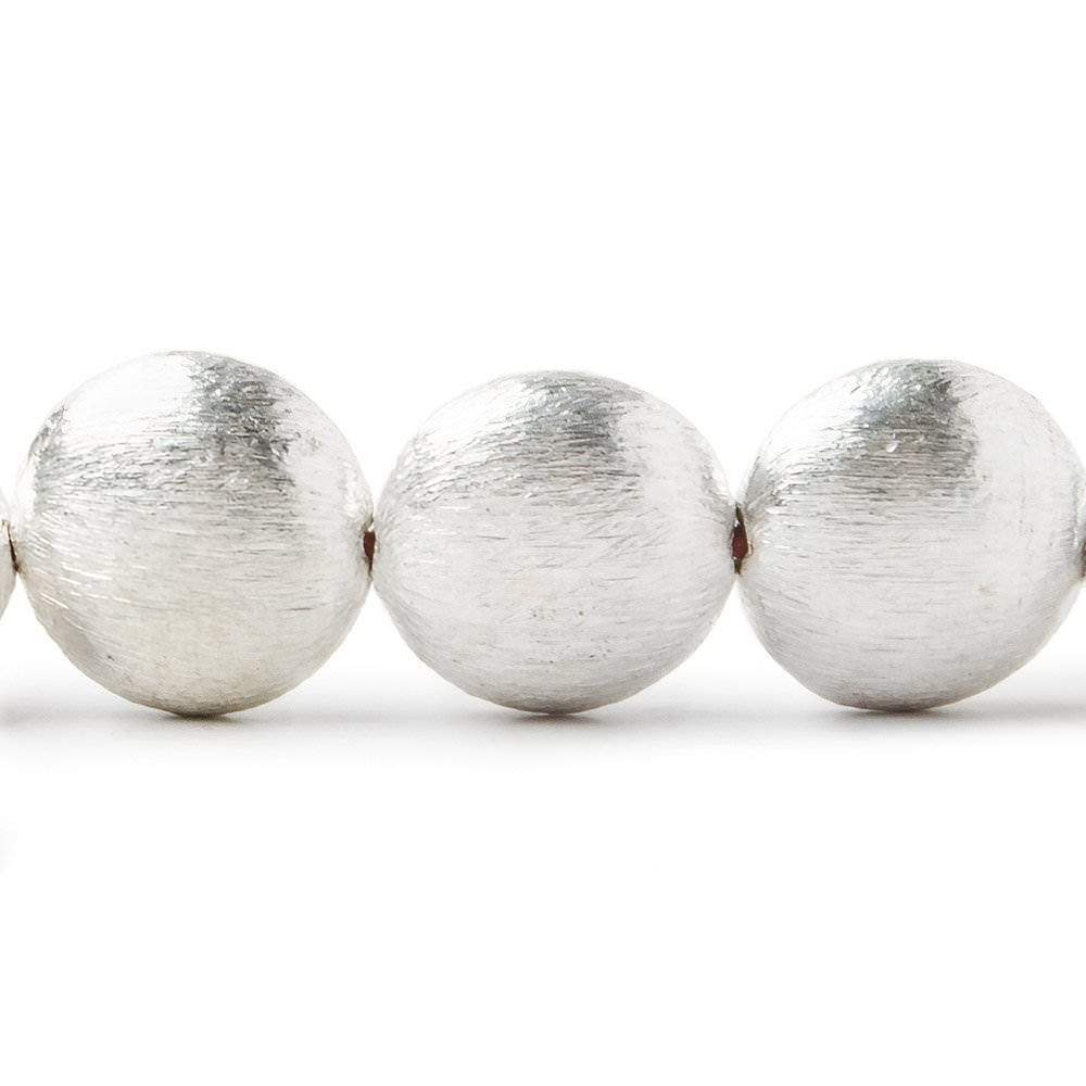 14mm Sterling Silver plated Copper Brushed Puffy Coin 8 inch 15 pcs