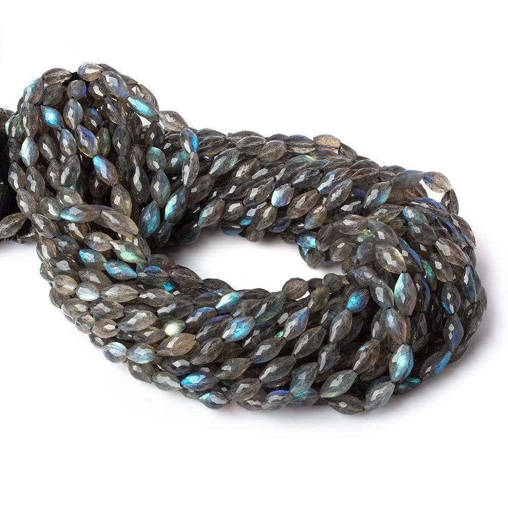 Labradorite straight drilled faceted marquise 14 inch 37 beads A