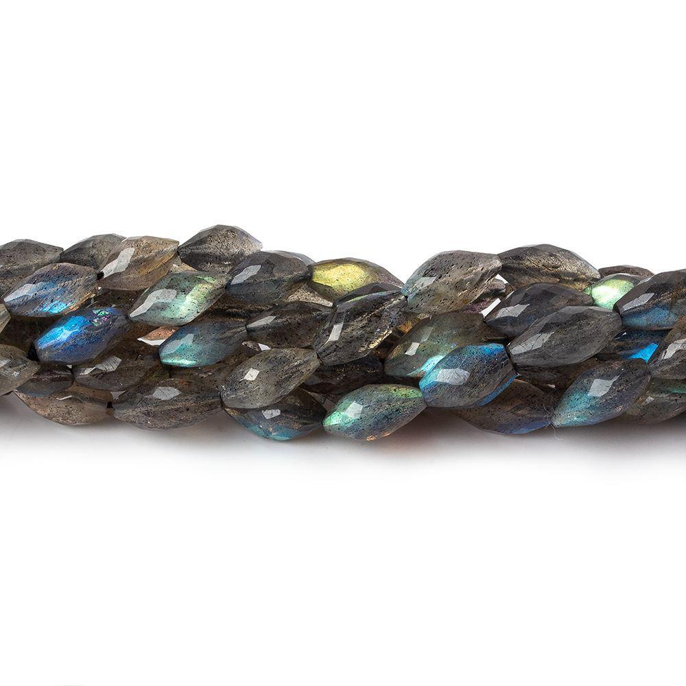 Labradorite straight drilled faceted marquise 14 inch 37 beads A