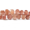 5x7-6x8mm Rhodochrosite plain pear beads 8 inch 57 pieces AA grade